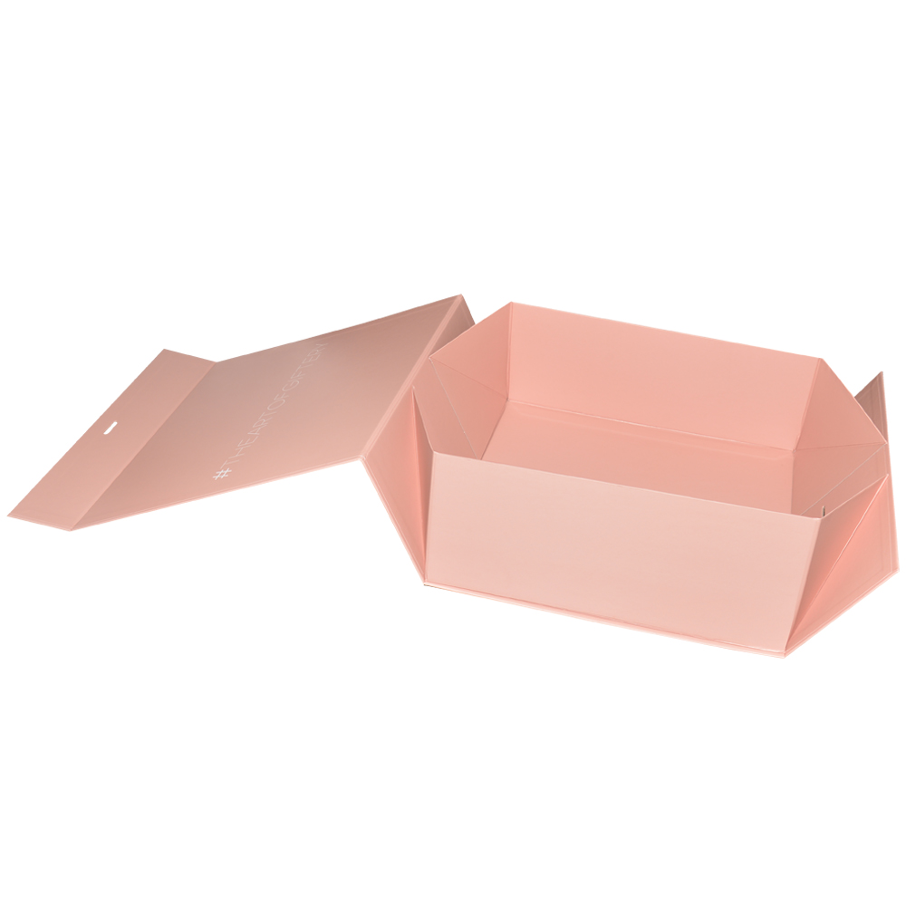 Kundenspezifische faltbare Blush Pink A5 Geschenkbox mit austauschbarem Band und Magnetverschluss für Luxusverpackungen  
