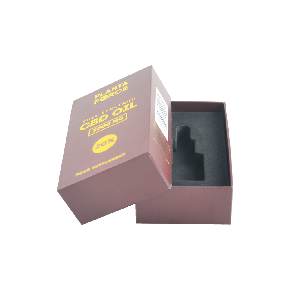  Оптовая продажа на заказ роскошной печатной крышки для масляной упаковки CBD и подарочной коробки с держателем EVA и логотипом Gloden  