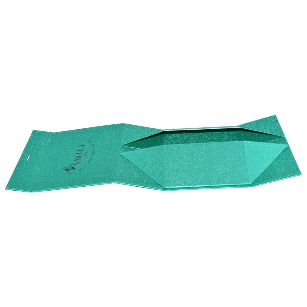  Caja de regalo plegable apilable rígida con brillo brillante con cierre magnético para empaque de extensiones de cabello de lujo  