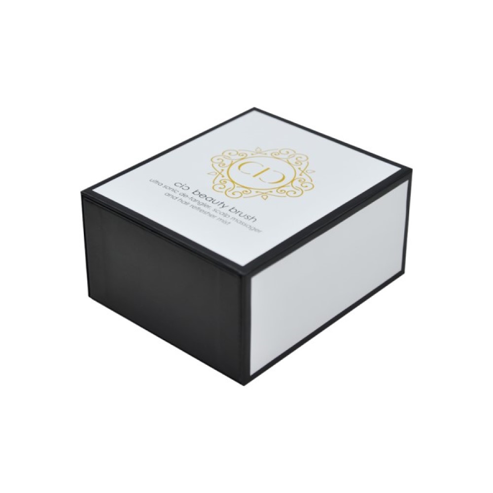 Boîte d'emballage coulissante de tiroir de papier de brosse de maquillage fait main de luxe en gros avec le logo d'estampage à chaud d'or  