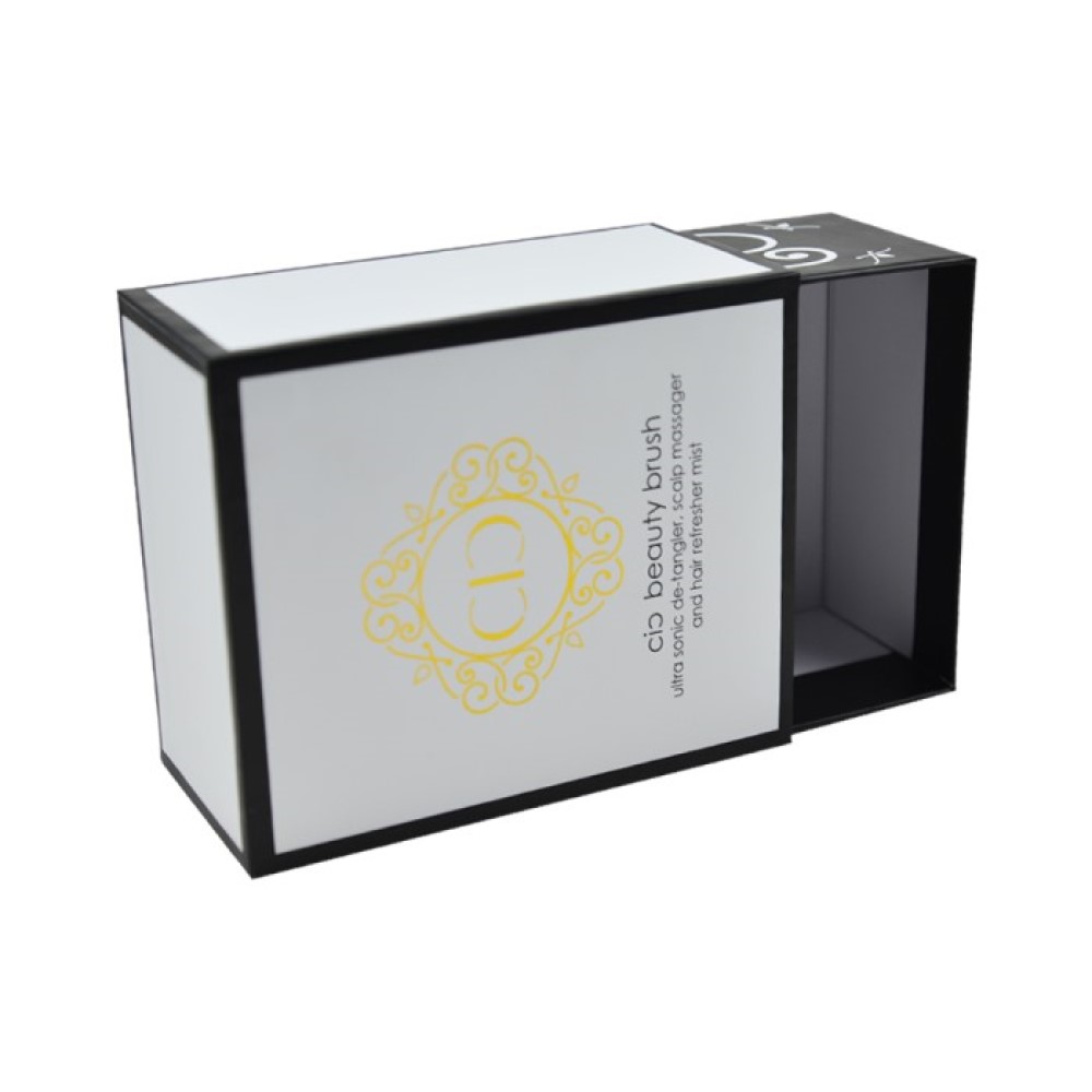  Großhandel Luxus handgemachte Make-up Pinsel Papier Schublade Schiebeverpackung Box mit Gold Hot Stamping Logo  