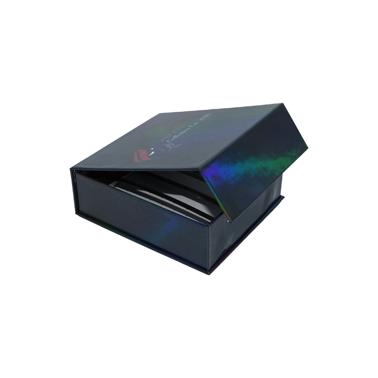  Boîte-cadeau magnétique en carton rigide pour emballage de rouges à lèvres avec motif et logo holographiques personnalisés  