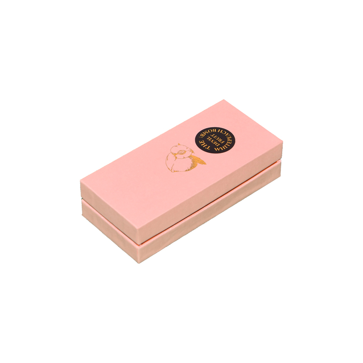  Boîte-cadeau rose populaire avec couvercle amovible Boîte-cadeau rigide avec couvercle amovible et motifs d'agrafage à feuille chaude dorée  