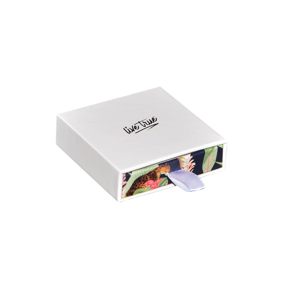  Роскошная оптовая выдвижная открытая бумажная коробка для упаковки ювелирных изделий с карточкой благодарности и картонным держателем  