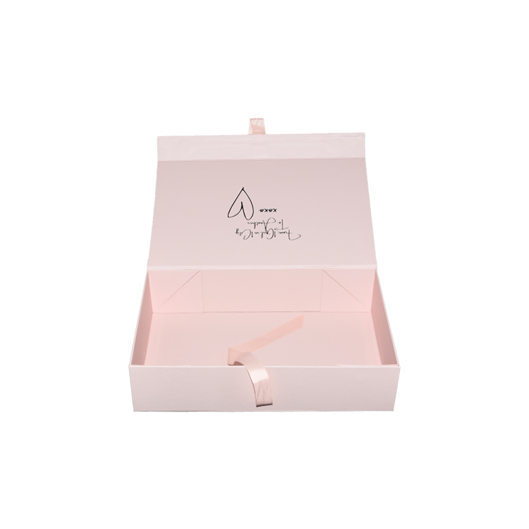 Розовая складная магнитная подарочная коробка формата A4 A5 с лентой Складные коробки для хранения с магнитной застежкой  