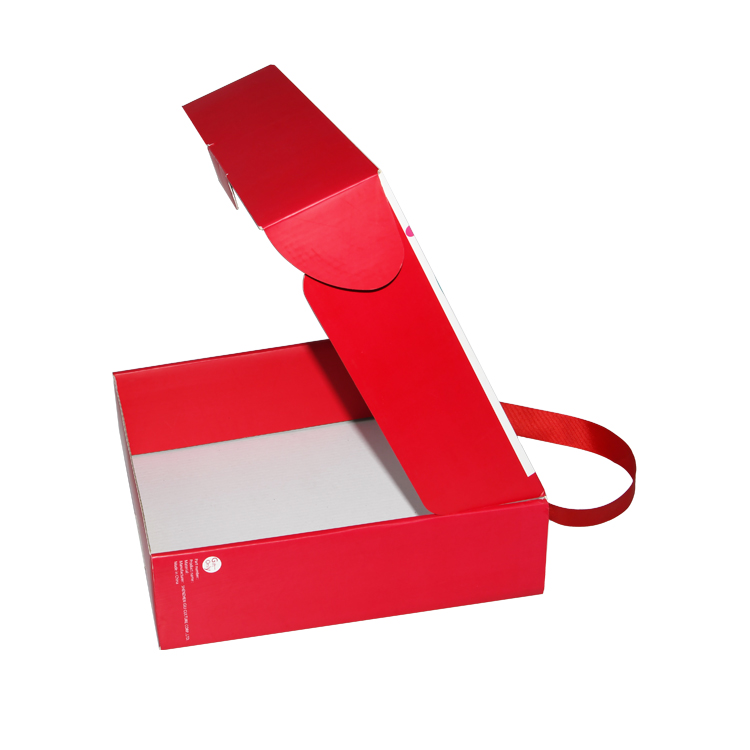 Boîte d'expédition en carton ondulé imprimée par coutume réutilisée avec la poignée en soie pour l'emballage de Huawei  