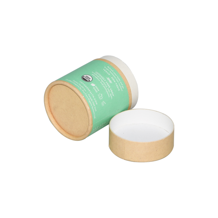 Food Grade Printing Biodegradable Round Cylinder Box Eco Recycled Kraft Paper Tube for Children Shampoo  