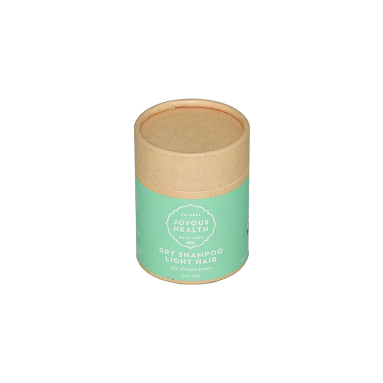 Caixa de cilindro redondo biodegradável impressa de qualidade alimentar Tubo de papel kraft reciclado para crianças shampoo