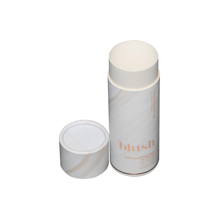 Scatola di imballaggio per bottiglie di olio essenziale Confezione regalo per tubo di carta bianca con coperchio Scatole di cartone rotonde