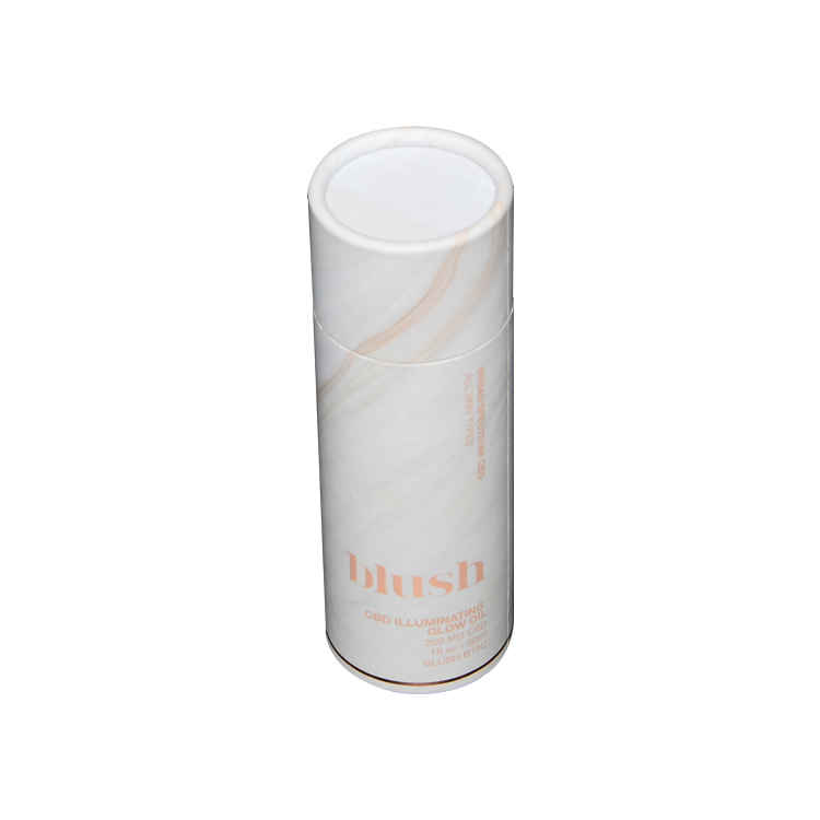 Scatola di imballaggio per bottiglie di olio essenziale Confezione regalo per tubo di carta bianca con coperchio Scatole di cartone rotonde  