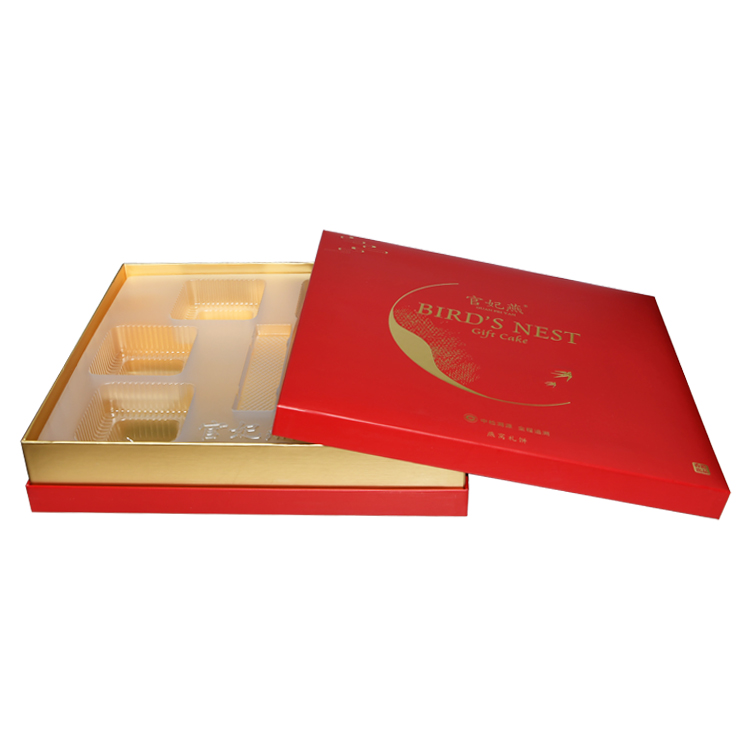  Boîte d'emballage cadeau haut de gamme pour nid d'oiseau de Malaisie avec support en plastique et logo d'estampage à chaud doré  