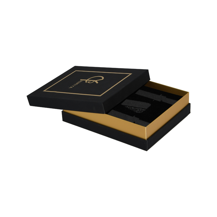 Индивидуальные жесткие телескопические картонные подарочные коробки для упаковки макияжа с держателем из бархатной пены  
