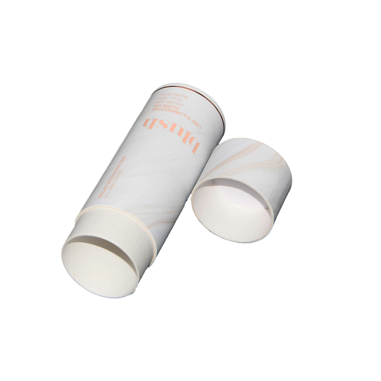 Scatola di imballaggio per bottiglie di olio essenziale Confezione regalo per tubo di carta bianca con coperchio Scatole di cartone rotonde  