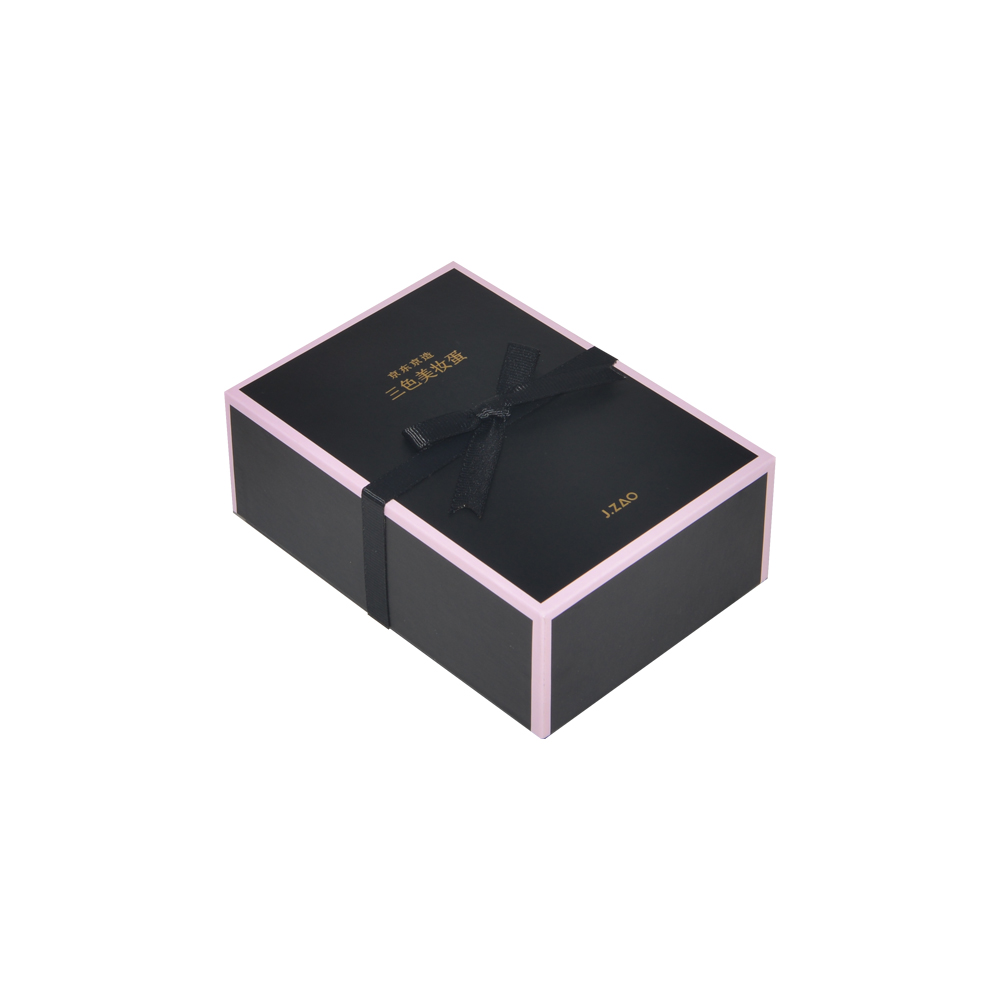  Starke Geschenkbox oben und unten für Beauty Blender-Verpackungen mit Seidenbogenknoten und Pappteilern  