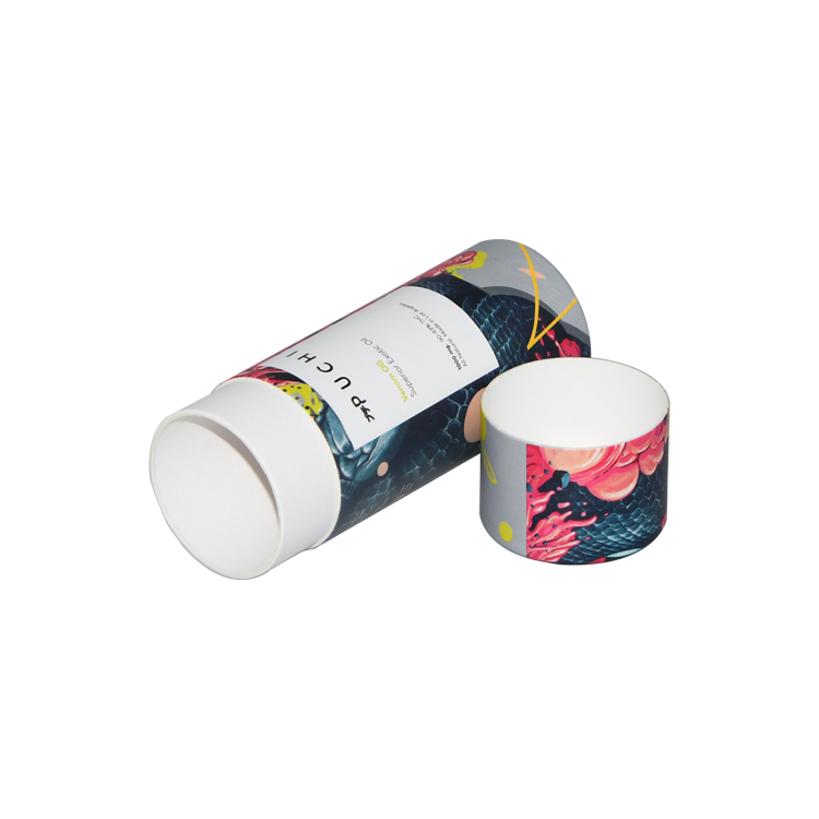 Tubo di cartone stampato personalizzato che imballa una piccola scatola di tubi di carta dal produttore per imballaggi di olio esotico  