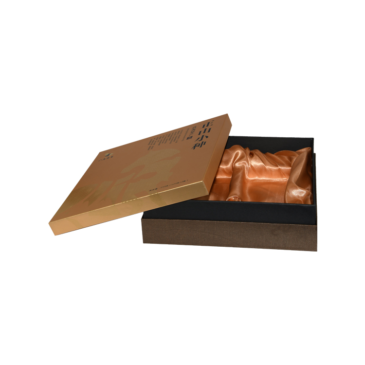 Fancy Paper Luxury Packaging Gift Boxes Lid and Base Gift Boxes for Artisan Tea Packaging with Satin Holder