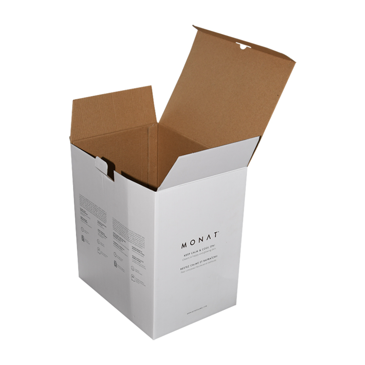  Cheapest Price Custom Printed White Corrugated Packaging Boxes for Shipping and Delivery with Rose Gold Logo  