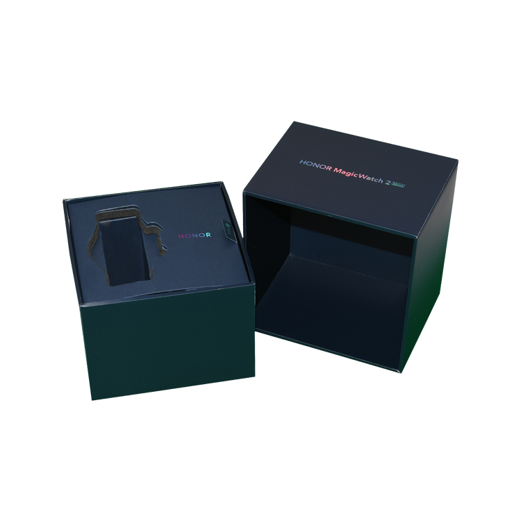 Scatole fatte a mano personalizzate Soluzioni di imballaggio Confezione regalo di carta per imballaggi per orologi intelligenti con logo olografico  