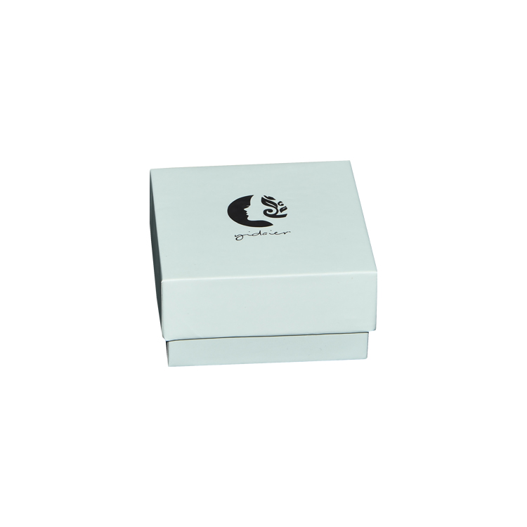  Benutzerdefinierte Karton Ring Armband Ohrring Halskette Schmuck Geschenkverpackung Box mit schwarzen Hot Foil Stamping Logo  