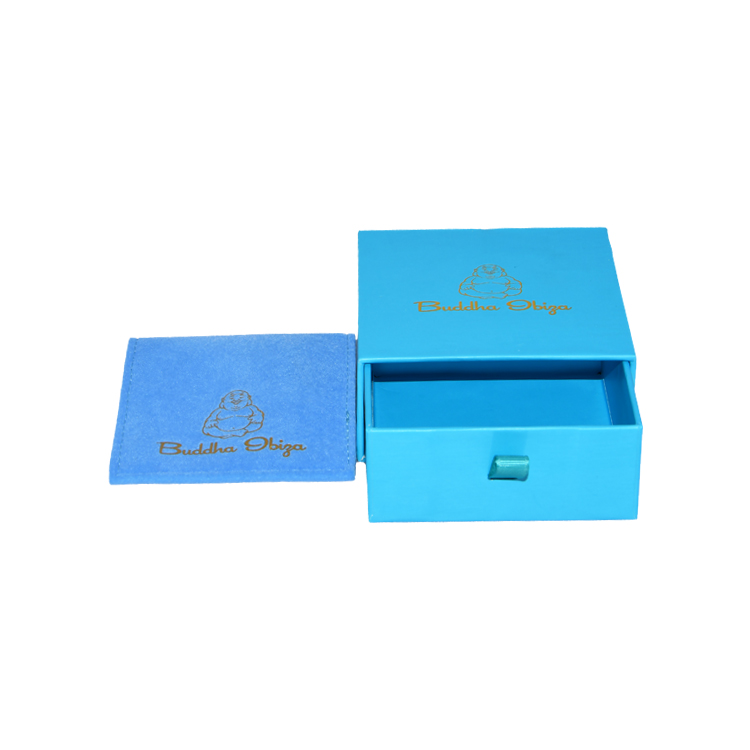 Embalagem de caixas de gaveta aberta de slide de papelão rígido personalizado com alça de seda e logotipo dourado
