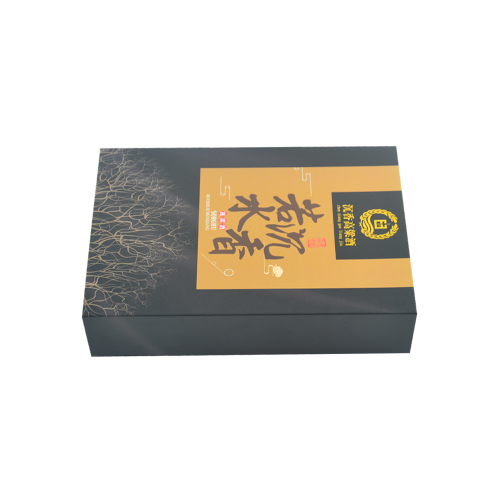 Подарочная упаковка для вина Магнитная подарочная коробка для бутылки вина с подносом из пены и логотипом для тиснения золотой фольгой  