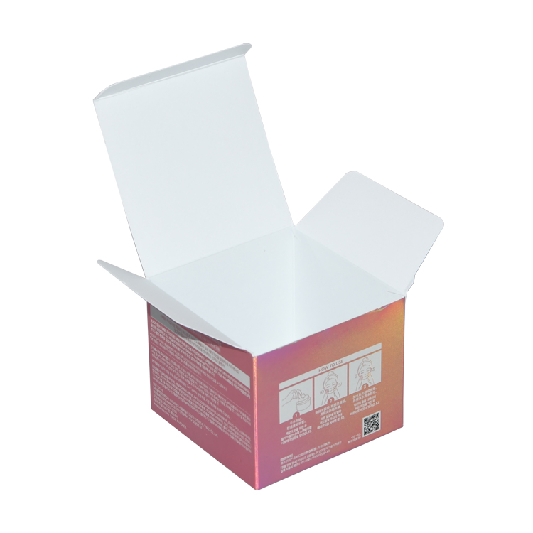  ホログラフィック効果のある人気のあるサイズと形状のカートン包装を折りたたむカスタム化粧品包装箱  