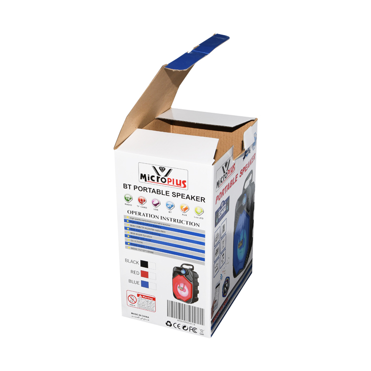 Scatole di cartone per imballaggio in carta ondulata stampata di alta qualità per altoparlante Bluetooth con laminazione lucida  