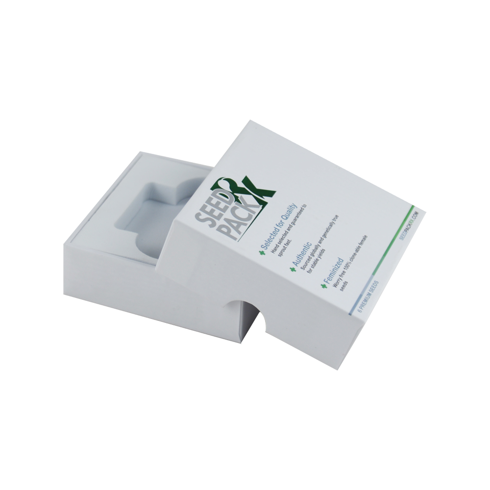 Two Part Lift Off Lid Gift Boxes Rigid Gift Box with Separate Lift Off Lid for Seed Packaging with EVA Foam Holder  