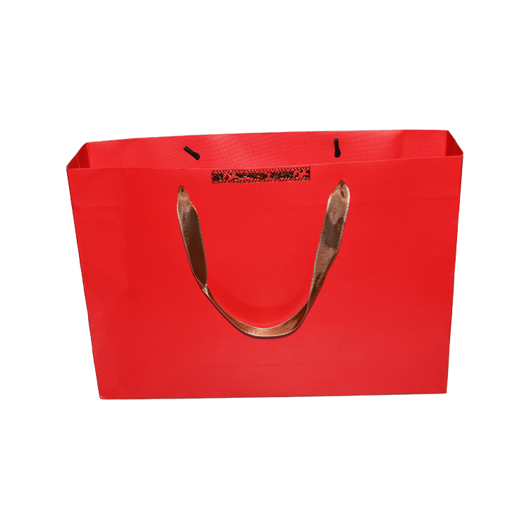 Gedruckte Luxus-Werbepapier-Einzelhandels-Einkaufstaschen mit Seidengriff und glänzendem Laminierungslogo  