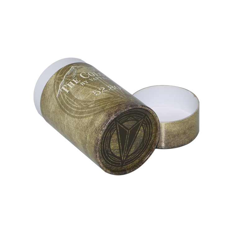 Custom Handmade Child Resistant Cardboard Round Cylinder Tubes for E Liquid Packaging with Glossy Lamination  