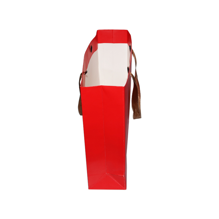 أكياس تسوق التجزئة الورقية الترويجية الفاخرة المطبوعة مع مقبض حريري وشعار لامع  