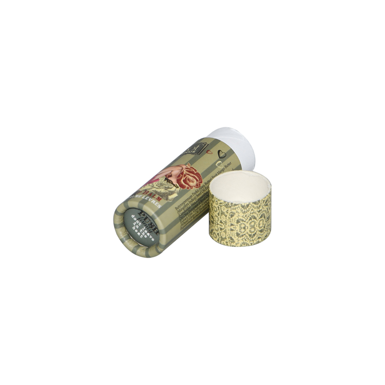Conteneur en carton de tubes d'emballage de baume à lèvres en papier écologique avec impression personnalisée et stratification brillante  
