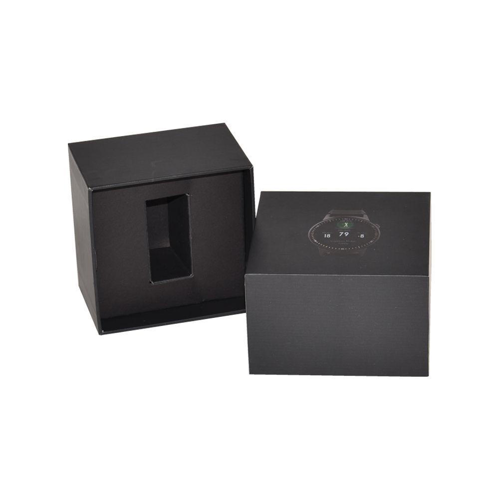 Boîte-cadeau d'emballage de montre intelligente en papier rigide personnalisée la moins chère avec insert en carton et motif UV Spot  