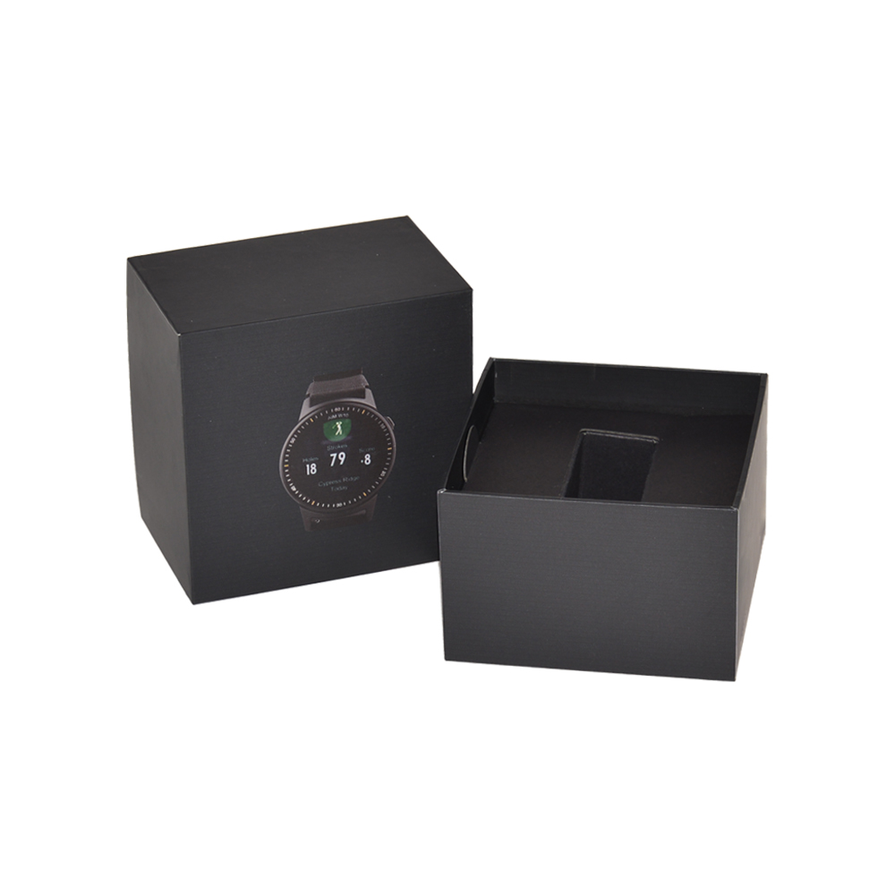 Boîte-cadeau d'emballage de montre intelligente en papier rigide personnalisée la moins chère avec insert en carton et motif UV Spot  