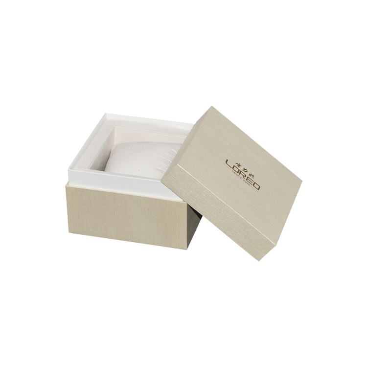 Custom Made Fancy Paper Lift Off Lid Gift Boxes for Jewelry Packaging with Pillow and Gold Hot Foil Stamping Logo  