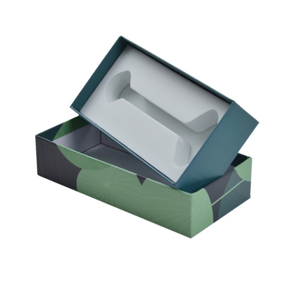 Scatola di carta da imballaggio regalo con coperchio personalizzato di lusso di fascia alta e base con rullo di giada con supporto in EVA e laminazione opaca  