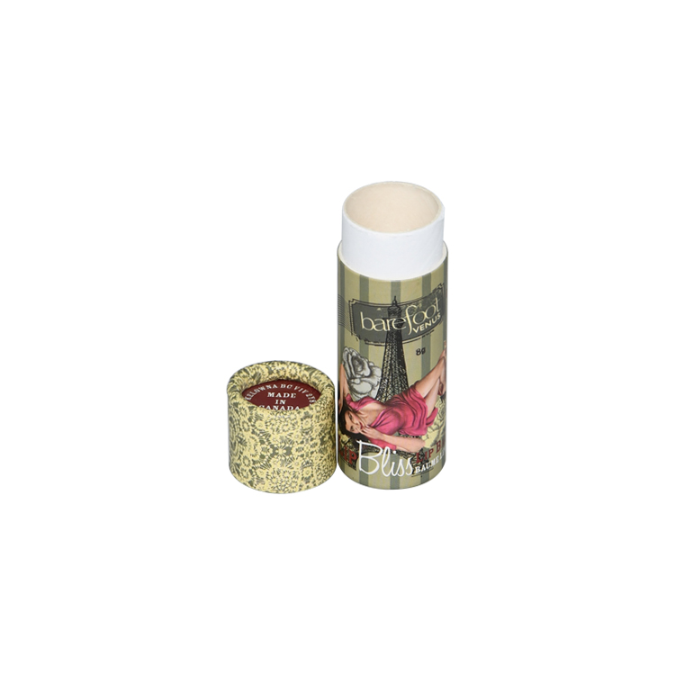 Conteneur en carton de tubes d'emballage de baume à lèvres en papier écologique avec impression personnalisée et stratification brillante