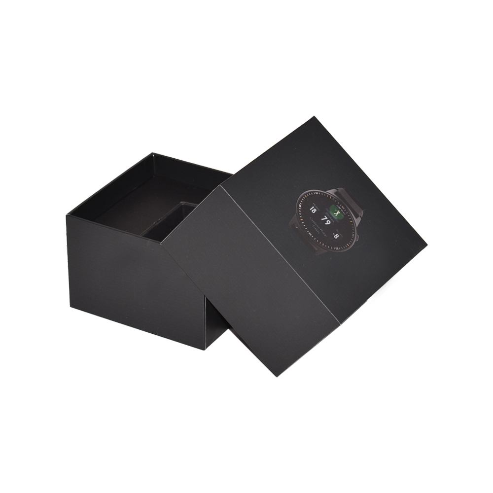 Самая дешевая индивидуальная подарочная коробка для смарт-часов из жесткой бумаги с картонной вставкой и точечным УФ-рисунком  