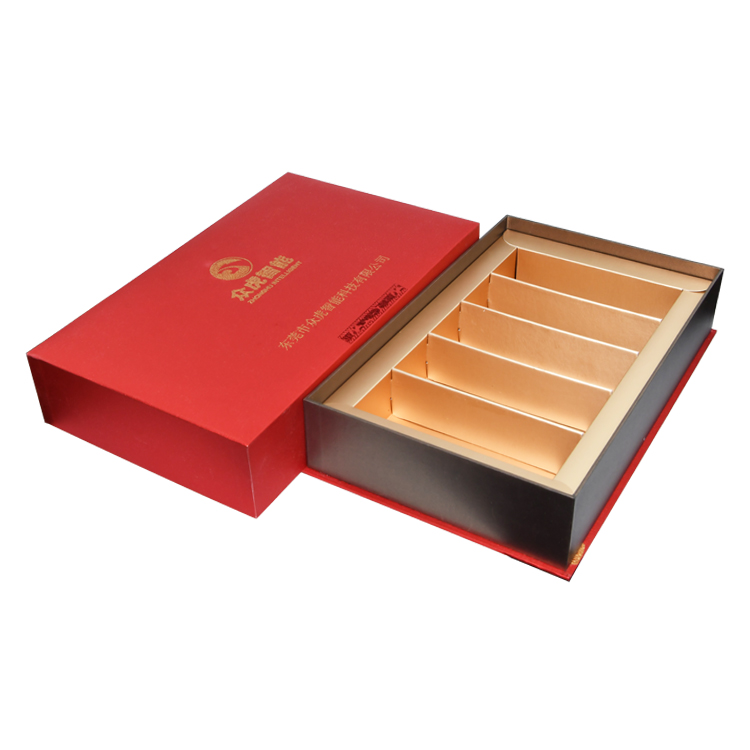 Caja de regalo de embalaje de papel de lujo rígido de lujo de calidad superior con estampado de lámina caliente Glod y bandeja de cartón