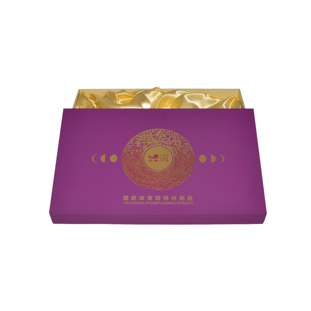 Rigid Shoulder Boxes Lid and Base Box 2 Piece Lid Off Shoulder Neck Rigid Gift Box with Satin Tray and Gold Logo  