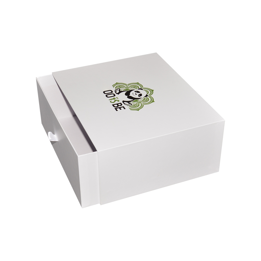  Large Size Sliding Rigid Paper Box Custom Cardboard Drawer Boxes with Spot UV Logo for Bed Pillow Packaging  