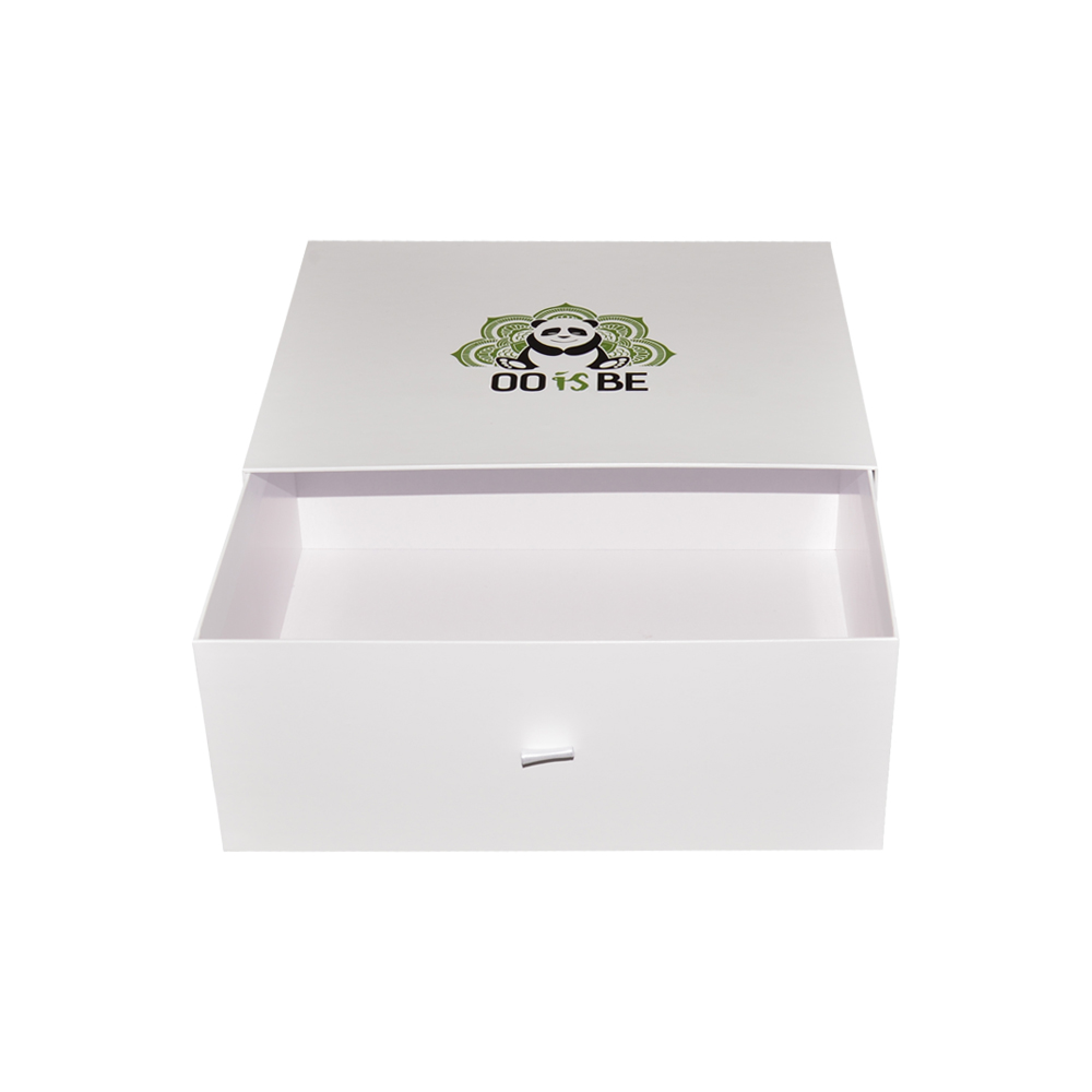Große, verschiebbare, starre Papierschachtel Kundenspezifische Schubladenboxen aus Pappe mit Spot-UV-Logo für Bettkissenverpackungen  