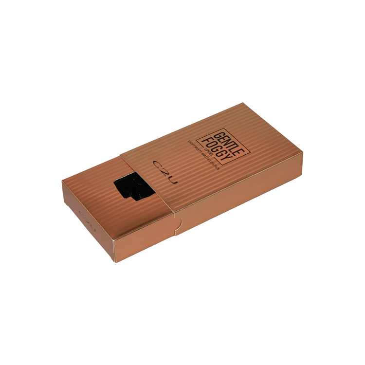 Rose Gold Luxury Sliding Drawer Gift Boxes and Wholesale Packaging with Cardboard Insert and Embossed Logo  