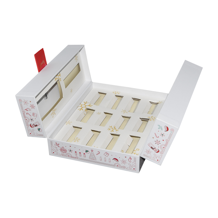  Индивидуальная печать двухсторонняя открытая картонная подарочная коробка в рождественской теме для упаковки эфирного масла CBD  