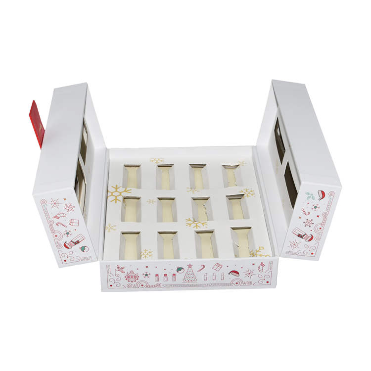  Индивидуальная печать двухсторонняя открытая картонная подарочная коробка в рождественской теме для упаковки эфирного масла CBD  