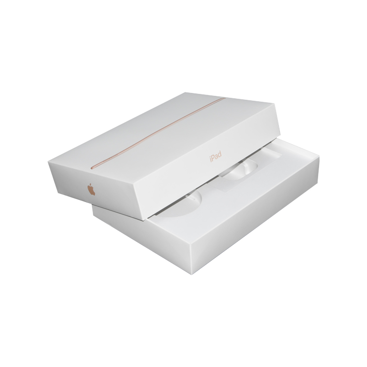 Custom Branded Consumer Electronic Products Packaging Lid and Base Gift Box with Plastic Tray and Spot UV Logo  