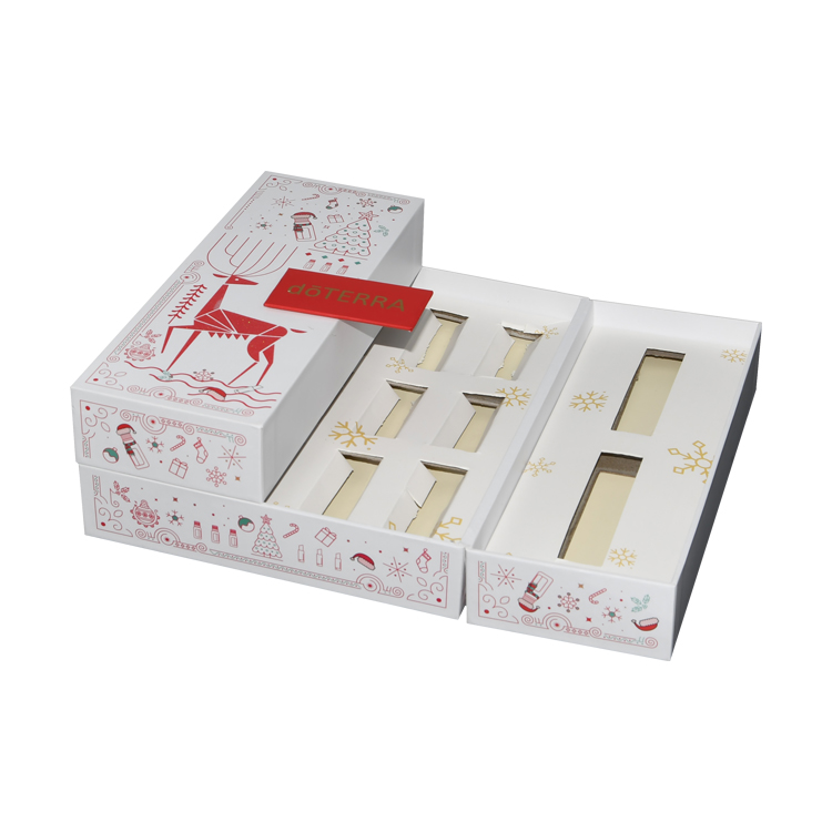 Individuelle Drucke Doppelseite Open Cardboard Geschenkbox in Weihnachtsmotiv für CBD Essential Oil Verpackung  