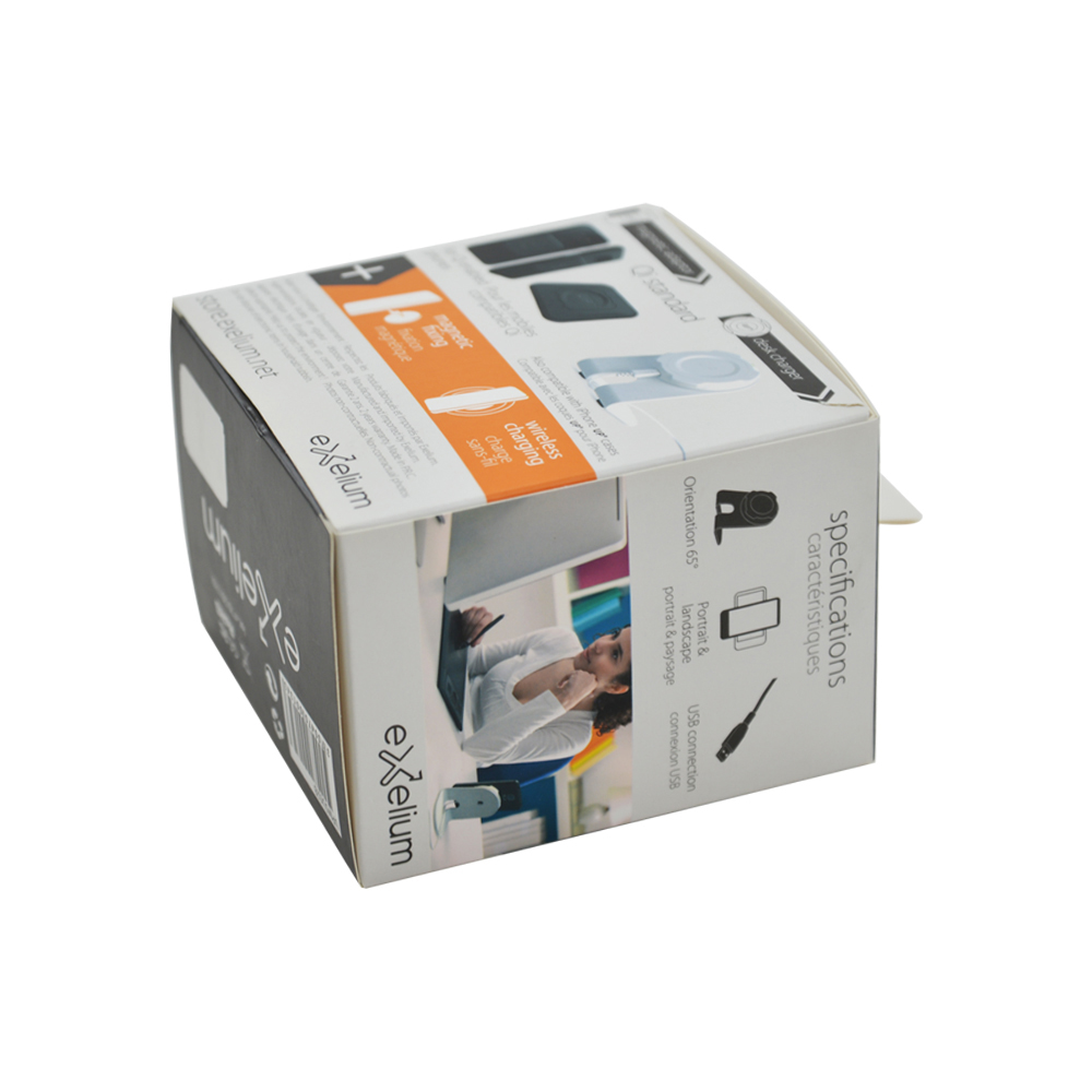 Scatola di imballaggio in cartone personalizzata per imballaggi per caricabatterie wireless, cartoni pieghevoli stampati con logo personalizzato  