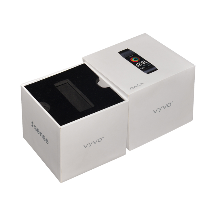 Cajas de regalo de embalaje de papel de cartón rígido personalizadas, cajas de regalo con tapa y base para embalaje de pulsera inteligente