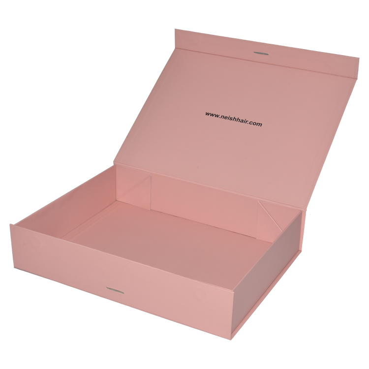  Boîtes faites sur commande d'extension de cheveux, emballage d'extension de cheveux de luxe, boîte d'emballage magnétique rose d'extensions de cheveux  
